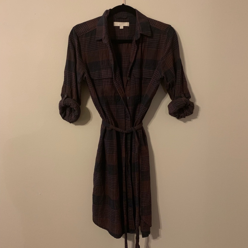 Button down plaid dress